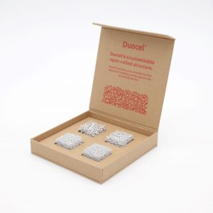 Sample kit box with 4 pieces of Aluminum foam, with different pore sizes